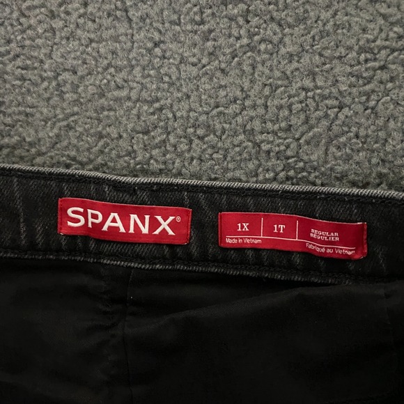 Spanx Barrel Leg Jeans Plus size 1X Stretch Denim Black High Rise 21593R - Picture 2 of 8